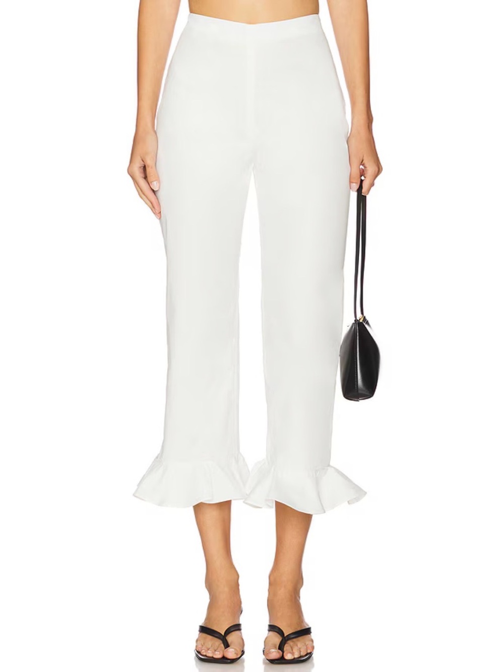 $189 L'ACADEMIE WHT RUFFLE CAPRI PANTS FOR LOVE LEMONS WITH JEAN STONE COLD FOX